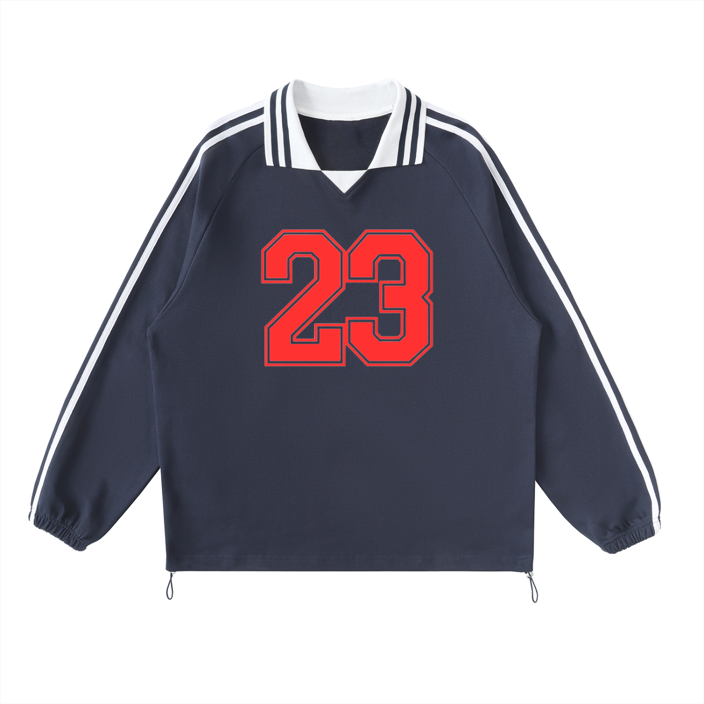 Striped 23 Collar Sweatshirt