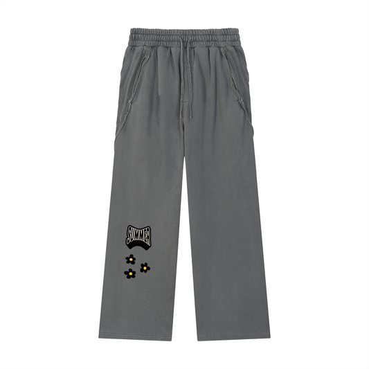 Snow Washed Tape Raw Edge Sweatpants